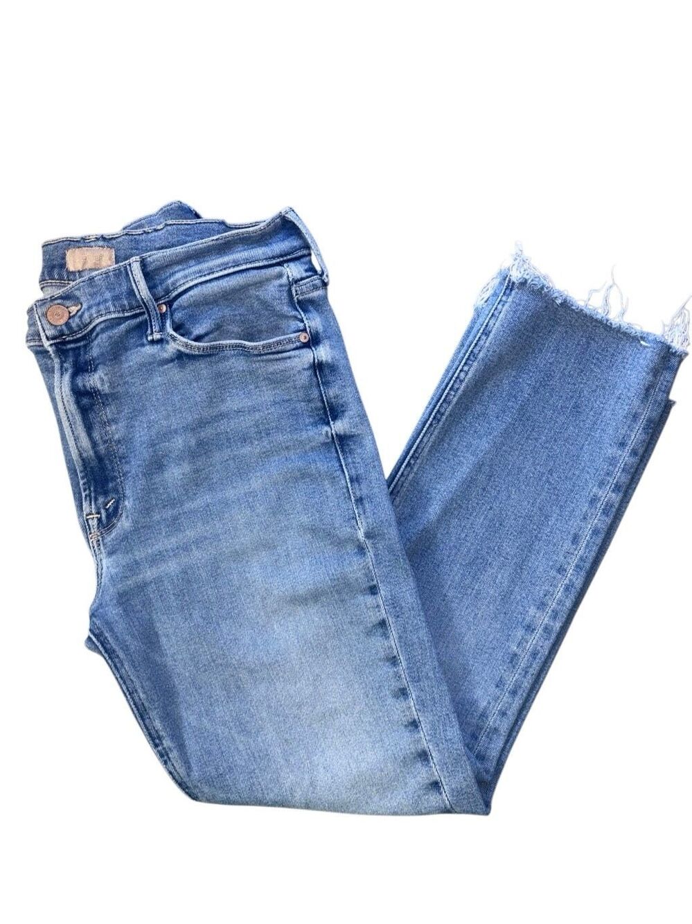 Mother Jeans The Mid Rise Dazzler Ankle Fray Riding The Cliffside size 31